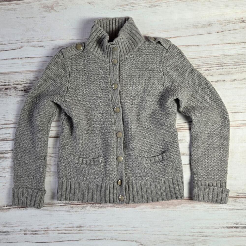 Talbots Gray Button Down Sweater Jacket sz Small - image 1